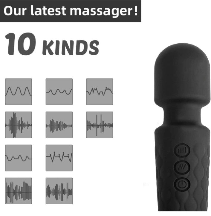 Full Body Massager for Women & Men, Rechargeable Wireless Massager Machine for Handheld Massager with Medical Grade Silicone, 8 Speeds, 20 Modes