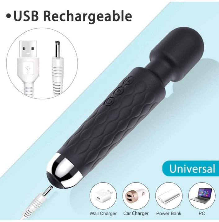Full Body Massager for Women & Men, Rechargeable Wireless Massager Machine for Handheld Massager with Medical Grade Silicone, 8 Speeds, 20 Modes